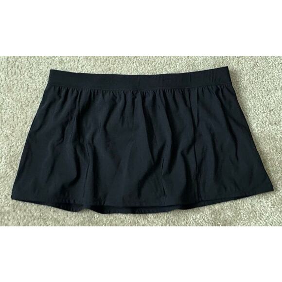 Aqua Green Womens XL 16W/18W Black Elastic Waist Swim Skirt Brief Liner NEW - Picture 1 of 8